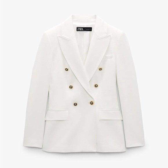 ZARA White Tailored Blazer Size Medium - Picture 1 of 6
